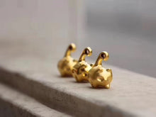 Load image into Gallery viewer, You Have the Balls - Adorable Kitty Cat Pendant Necklace 24K Yellow Gold