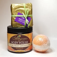 Load image into Gallery viewer, Luxurious Bath Set: Body Polish, Bath Bomb &amp; Soap - Mango