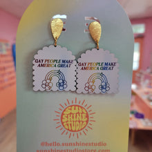 Load image into Gallery viewer, “Gay People Make America Great” earrings