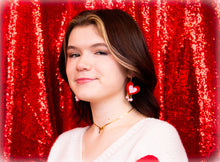 Load image into Gallery viewer, Yours Truly-Heart Pearl Dangle Earrings