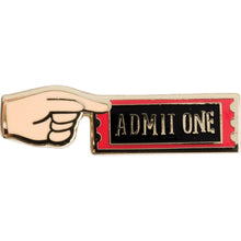 Load image into Gallery viewer, "Admit One" Carnival Ticket Enamel Pin on Gift Card