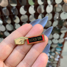 Load image into Gallery viewer, "Admit One" Carnival Ticket Enamel Pin on Gift Card