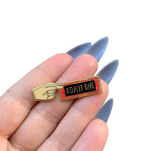 Load image into Gallery viewer, "Admit One" Carnival Ticket Enamel Pin on Gift Card