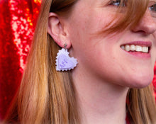 Load image into Gallery viewer, "Love Thy Self" Heart Earrings