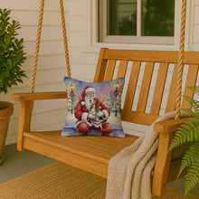 Load image into Gallery viewer, Basset Hound with Santa Claus Throw Pillow