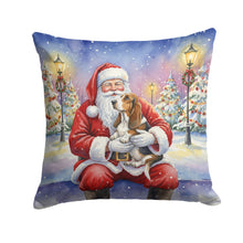 Load image into Gallery viewer, Basset Hound with Santa Claus Throw Pillow