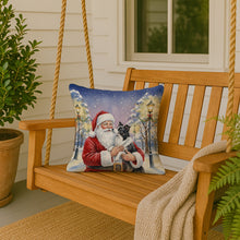 Load image into Gallery viewer, Border Collie with Santa Claus Throw Pillow