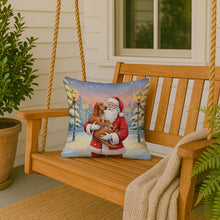 Load image into Gallery viewer, Redbone Coonhound with Santa Claus Throw Pillow