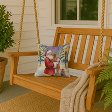 Load image into Gallery viewer, Vizsla with Santa Claus Throw Pillow