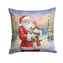 Load image into Gallery viewer, American Bobtail Cat with Santa Claus Throw Pillow