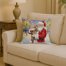 Load image into Gallery viewer, Spotted Tabby Brown Cat with Santa Claus Throw Pillow