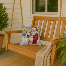 Load image into Gallery viewer, Spotted Tabby Brown Cat with Santa Claus Throw Pillow