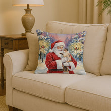 Load image into Gallery viewer, Tortie Point Cat with Santa Claus Throw Pillow