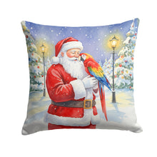 Load image into Gallery viewer, Scarlet Macaw with Santa Claus Throw Pillow