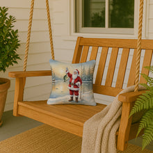 Load image into Gallery viewer, Fishing Santa Claus with Crappie Christmas Throw Pillow