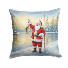 Load image into Gallery viewer, Fishing Santa Claus with Crappie Christmas Throw Pillow