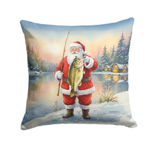 Load image into Gallery viewer, Fishing Santa Claus with Largemouth Bass Christmas Throw Pillow