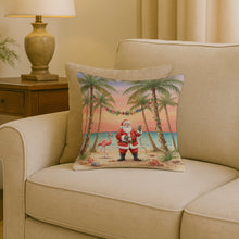 Load image into Gallery viewer, Santa Claus Decorating Palm Tree Christmas Throw Pillow