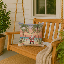 Load image into Gallery viewer, Santa Claus Decorating Palm Tree Christmas Throw Pillow