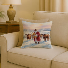 Load image into Gallery viewer, Santa Claus Feeding the Longhorns Christmas Throw Pillow