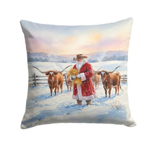 Load image into Gallery viewer, Santa Claus Feeding the Longhorns Christmas Throw Pillow