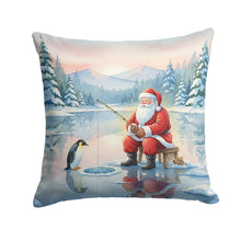 Load image into Gallery viewer, Santa Claus Ice Fishing on the Lake Christmas Throw Pillow