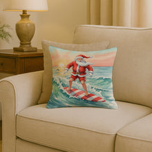 Load image into Gallery viewer, Santa Claus Surfing Christmas Morning Christmas Throw Pillow