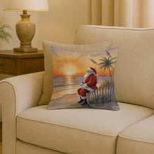 Load image into Gallery viewer, Santa Claus Watching the Sunset Christmas Throw Pillow
