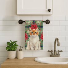 Load image into Gallery viewer, Flame Point Cat with Poinsettias Kitchen Towel