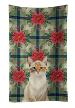 Load image into Gallery viewer, Tortie Point  Cat with Poinsettias Kitchen Towel