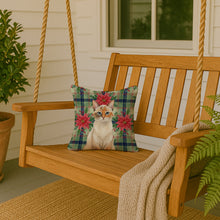 Load image into Gallery viewer, Tortie Point  Cat with Poinsettias Throw Pillow
