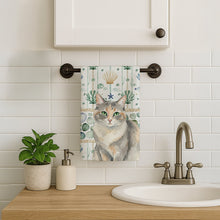 Load image into Gallery viewer, Dilute Tortoiseshell Cat Coastal Sea Glass Kitchen Towel