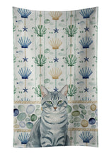 Load image into Gallery viewer, Gray Mackerel Tabby Cat Coastal Sea Glass Kitchen Towel