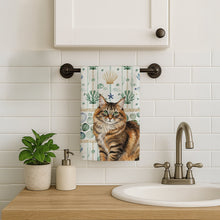 Load image into Gallery viewer, Norwegian Forest Cat Brown Tabby Cat Coastal Sea Glass Kitchen Towel