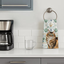 Load image into Gallery viewer, Norwegian Forest Cat Brown Tabby Cat Coastal Sea Glass Kitchen Towel