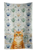 Load image into Gallery viewer, Orange Classic Tabby Cat Coastal Sea Glass Kitchen Towel