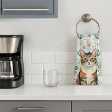 Load image into Gallery viewer, Patched Tabby Cat Coastal Sea Glass Kitchen Towel