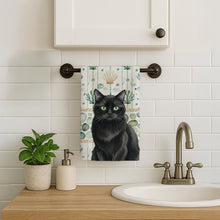 Load image into Gallery viewer, Persian Black Cat Coastal Sea Glass Kitchen Towel