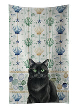 Load image into Gallery viewer, Persian Black Cat Coastal Sea Glass Kitchen Towel
