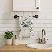Load image into Gallery viewer, Ragdoll Blue Point Cat Coastal Sea Glass Kitchen Towel