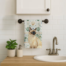 Load image into Gallery viewer, Seal Point Cat Coastal Sea Glass Kitchen Towel