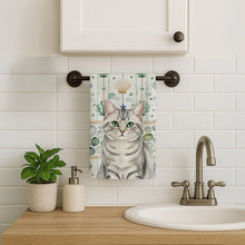 Load image into Gallery viewer, Silver Mackerel Tabby Cat Coastal Sea Glass Kitchen Towel