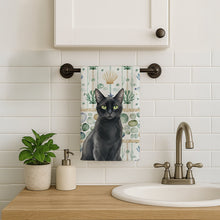 Load image into Gallery viewer, Solid Black Cat Coastal Sea Glass Kitchen Towel