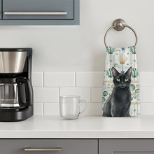 Load image into Gallery viewer, Solid Black Cat Coastal Sea Glass Kitchen Towel