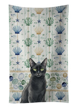 Load image into Gallery viewer, Solid Black Cat Coastal Sea Glass Kitchen Towel