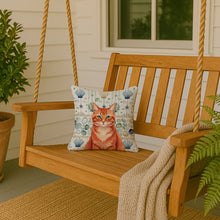 Load image into Gallery viewer, Solid Red Ginger Cat Coastal Sea Glass Throw Pillow