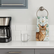 Load image into Gallery viewer, Ticked Tabby Brown Cat Coastal Sea Glass Kitchen Towel