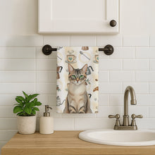 Load image into Gallery viewer, Lynx Point Tabby Cat Coffee Time Kitchen Towel