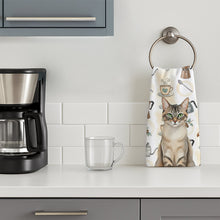 Load image into Gallery viewer, Lynx Point Tabby Cat Coffee Time Kitchen Towel