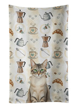 Load image into Gallery viewer, Lynx Point Tabby Cat Coffee Time Kitchen Towel